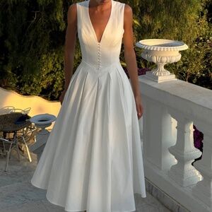 Meshki White Midi Dress